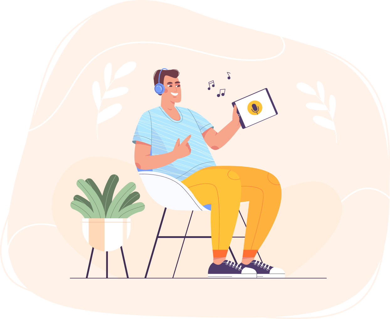 Man listening to music